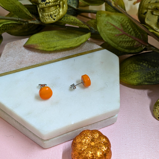 Bridget Pumpkin Resin Stud Earrings
