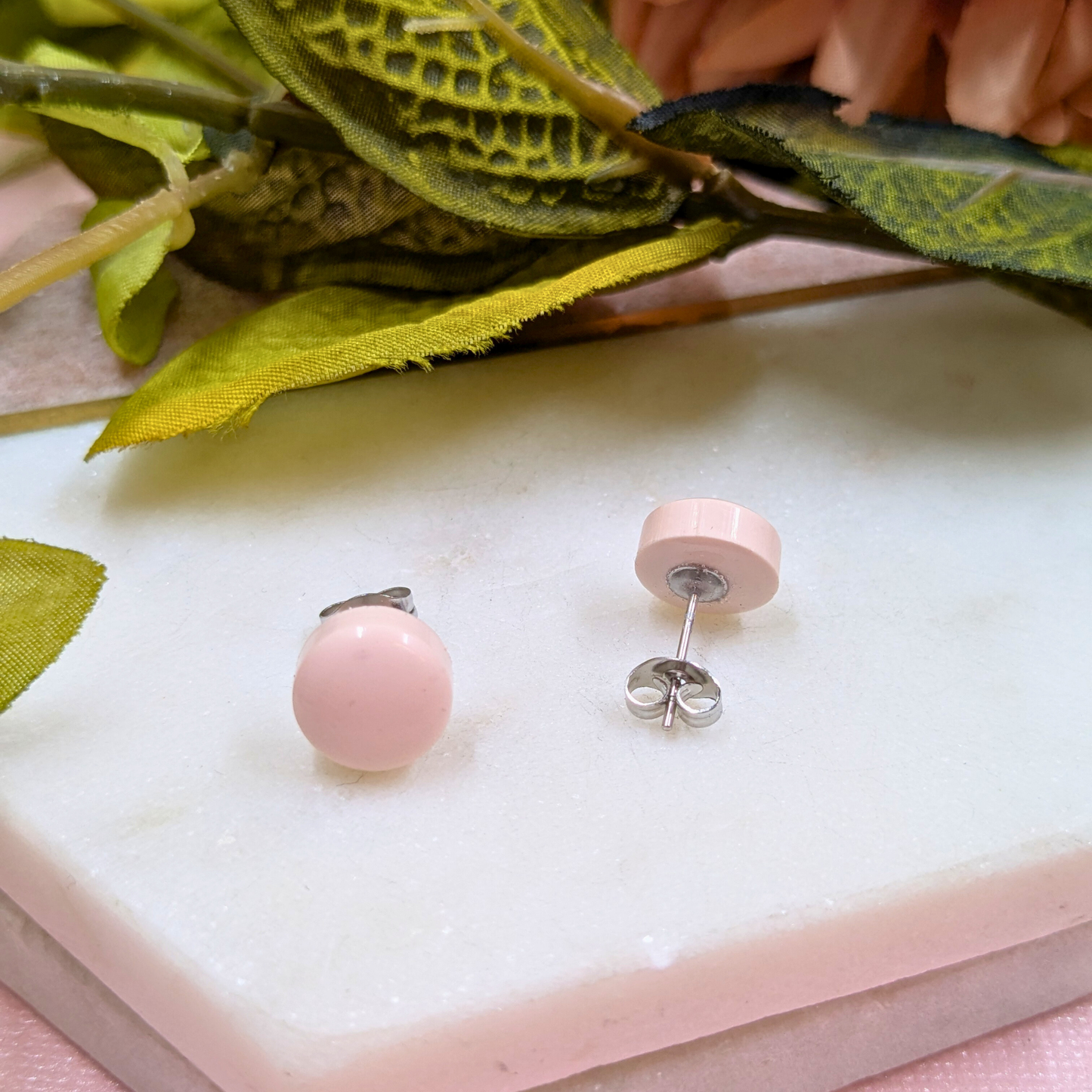 Bridget Ecru Small Resin Stud Earrings