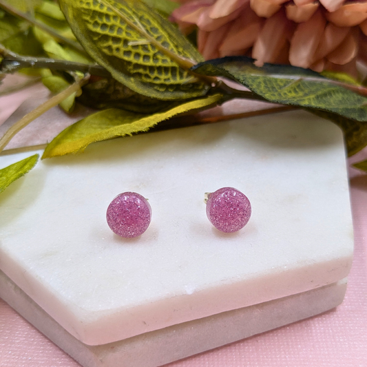 Bridget Flamingo Glitter Small Resin Stud Earrings