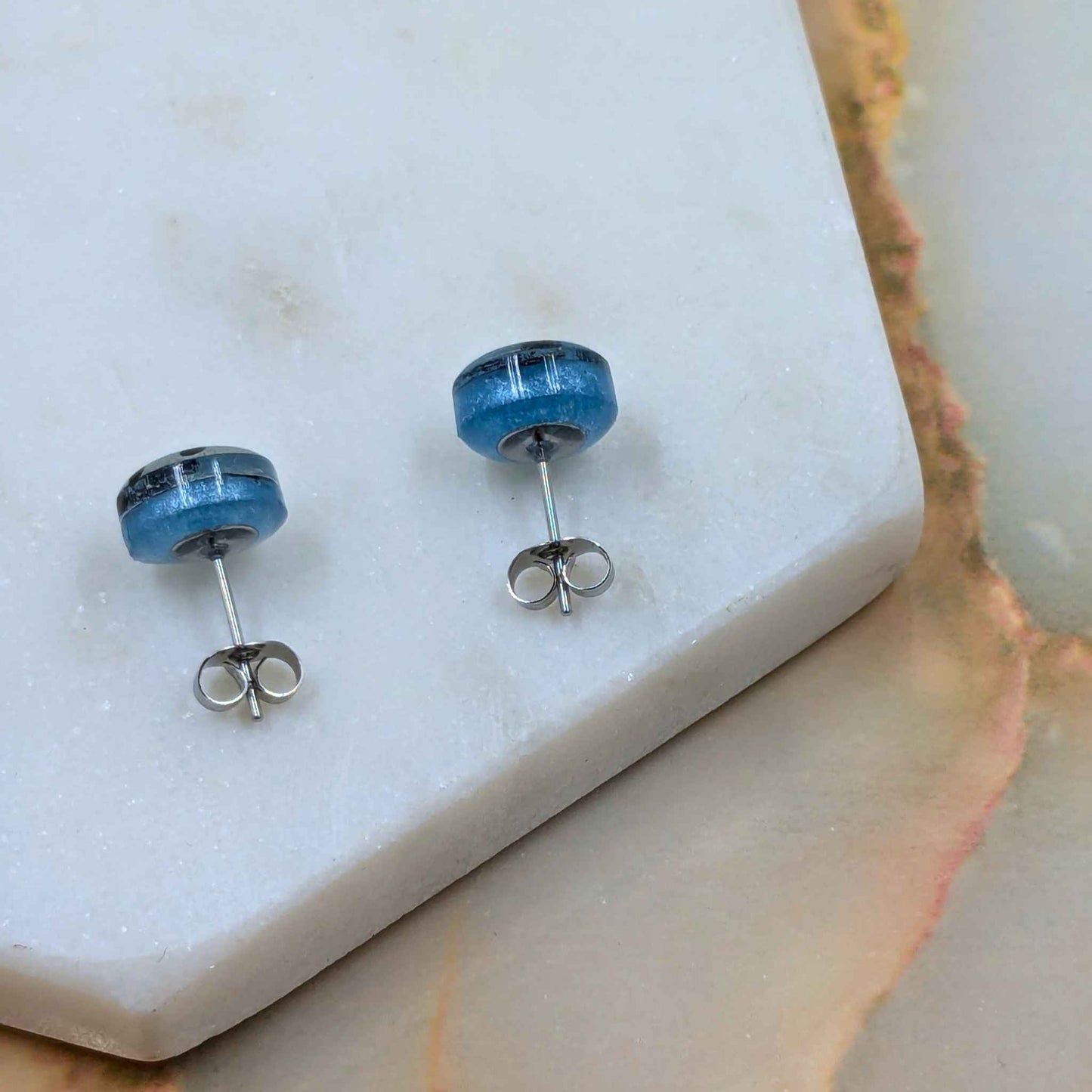 "Bridget" Leopard Small Resin Stud Earrings | Handmade Bold Minimalist Jewellery
