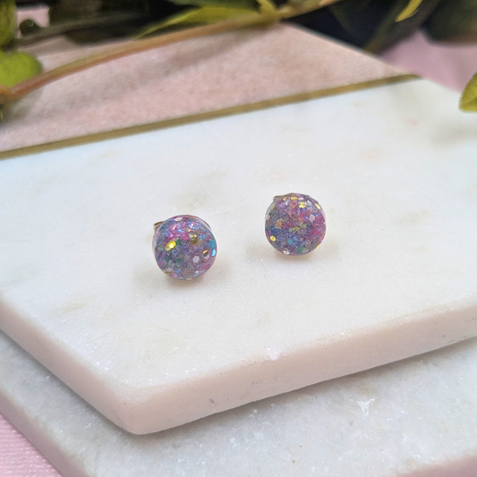 Bridget No Waste Washed Resin Stud Earrings | Eco-Friendly Jewellery by Created By Lau