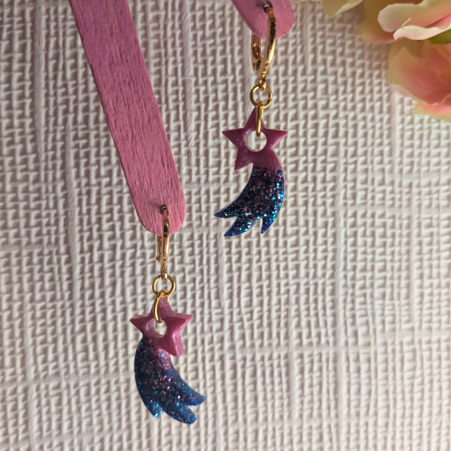 "Estrella" Navy Glitter & Pink Shooting Star Sleepers