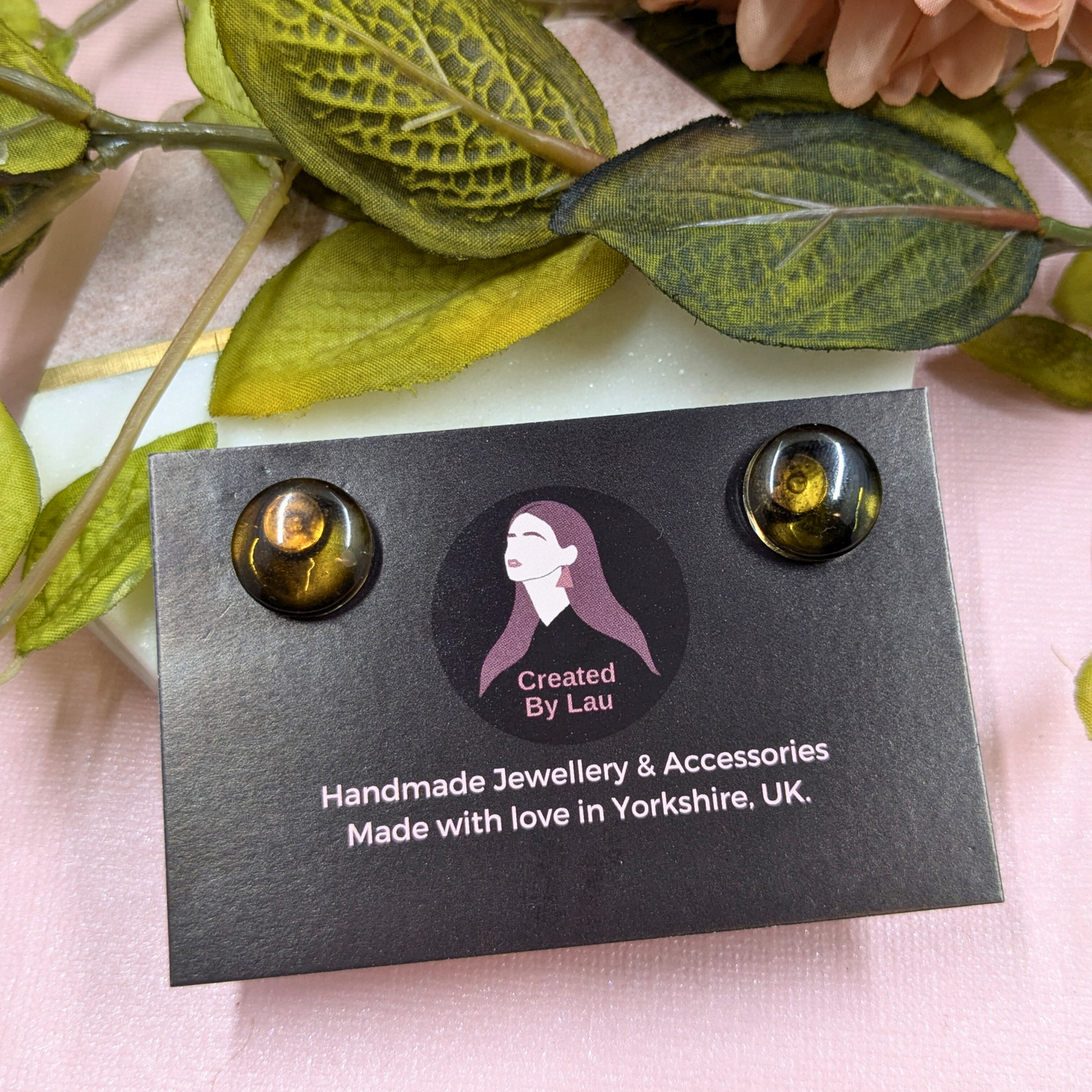 Kristen Tortoiseshell Effect Resin Stud Earrings