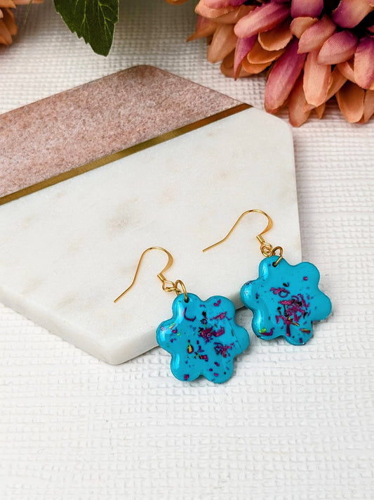 Polymer Clay Earrings - No Waste Small Flower Dangle Earrings
