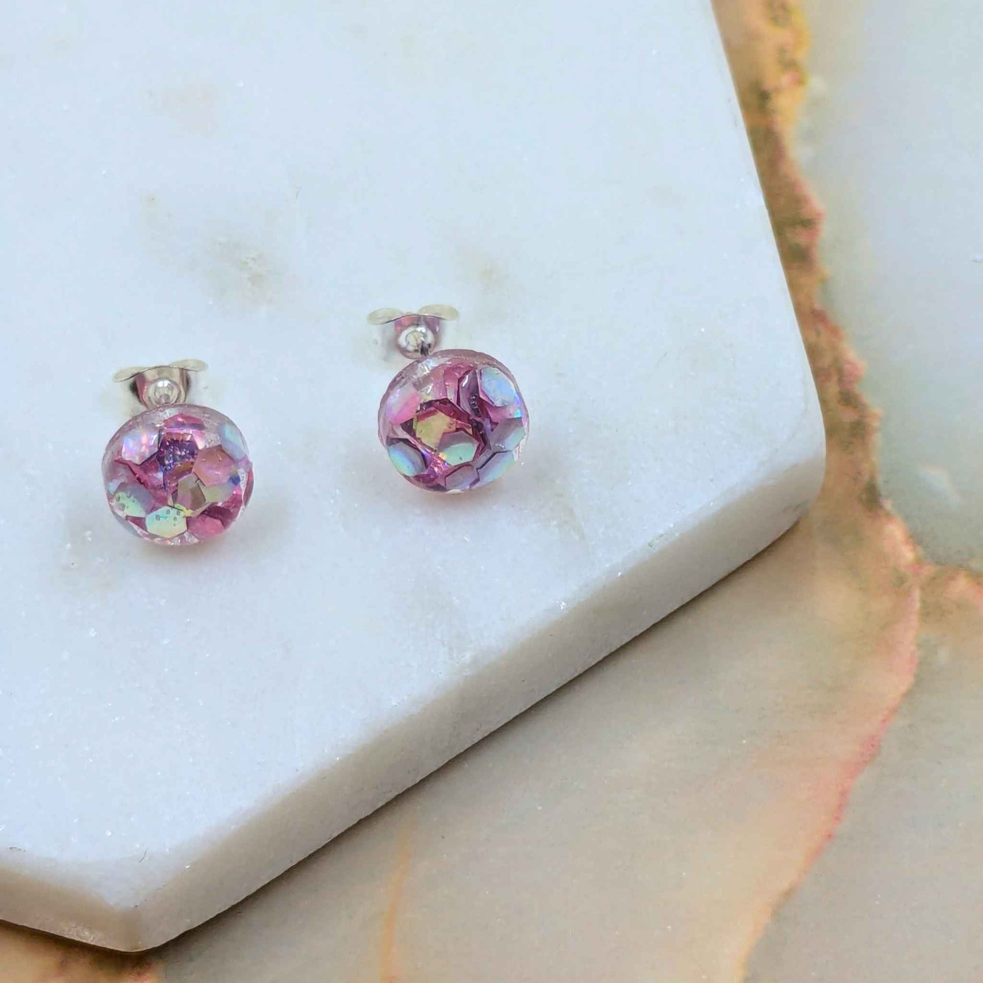 Small Resin Stud Earrings | Minimalist Handmade Jewellery by Created By Lau
