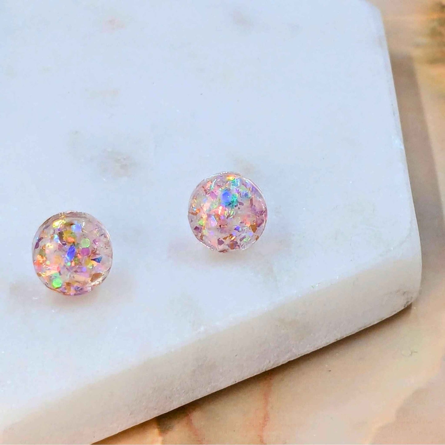 Small Resin Stud Earrings | Minimalist Handmade Jewellery by Created By Lau
