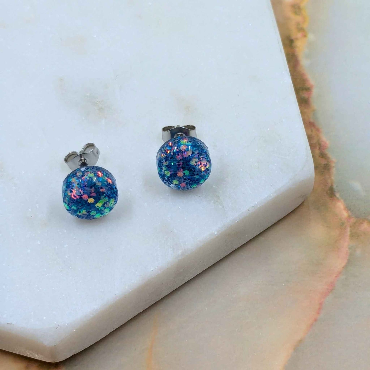 Small Resin Stud Earrings | Minimalist Handmade Jewellery by Created By Lau