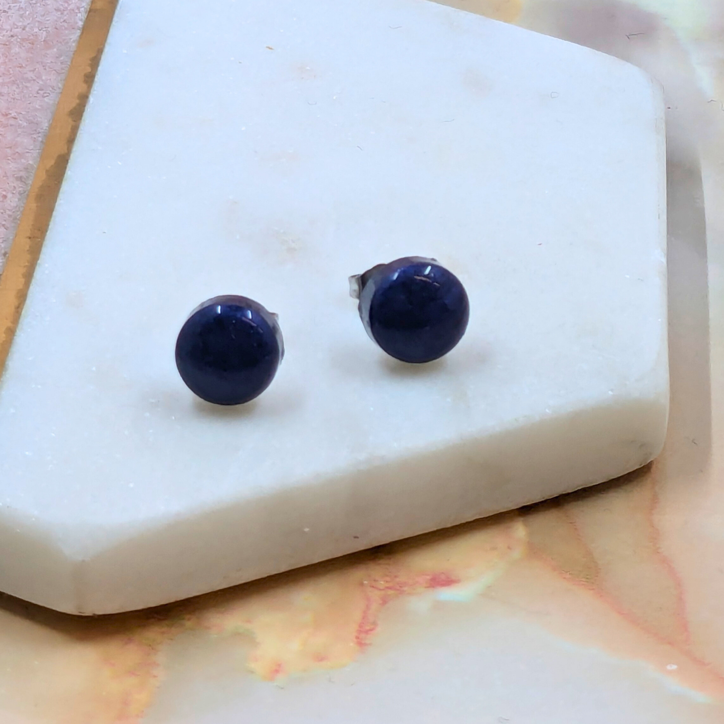 Small Resin Stud Earrings | Minimalist Handmade Jewellery by Created By Lau