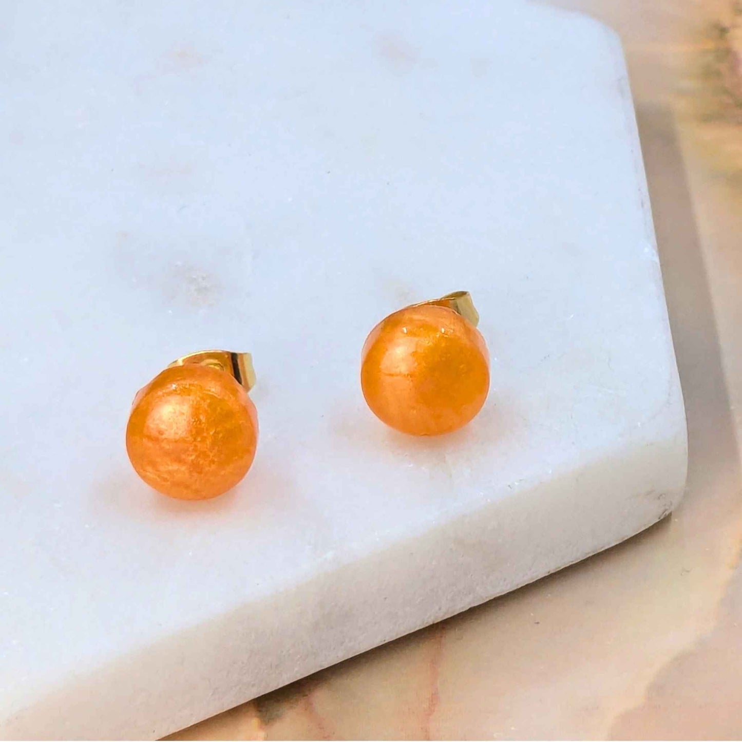 Small Resin Stud Earrings | Minimalist Handmade Jewellery by Created By Lau