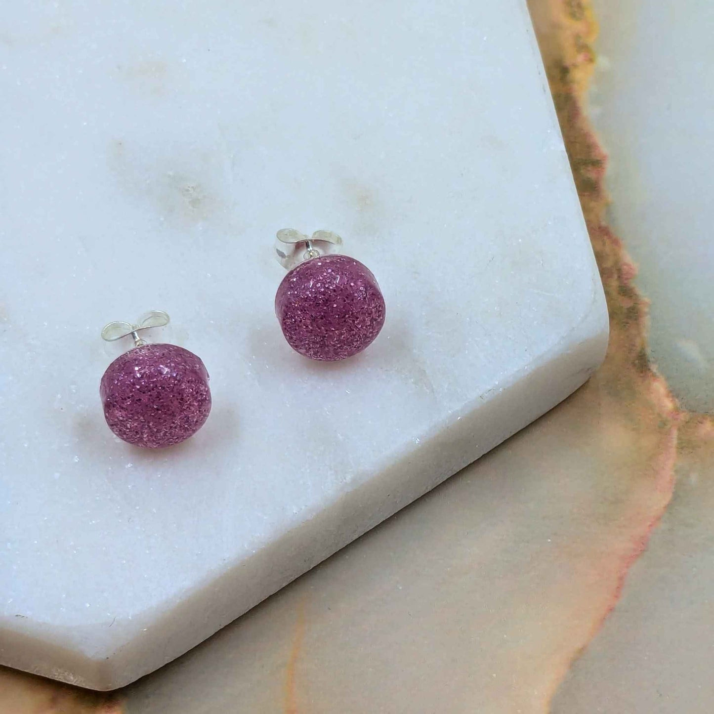 Small Resin Stud Earrings | Minimalist Handmade Jewellery by Created By Lau