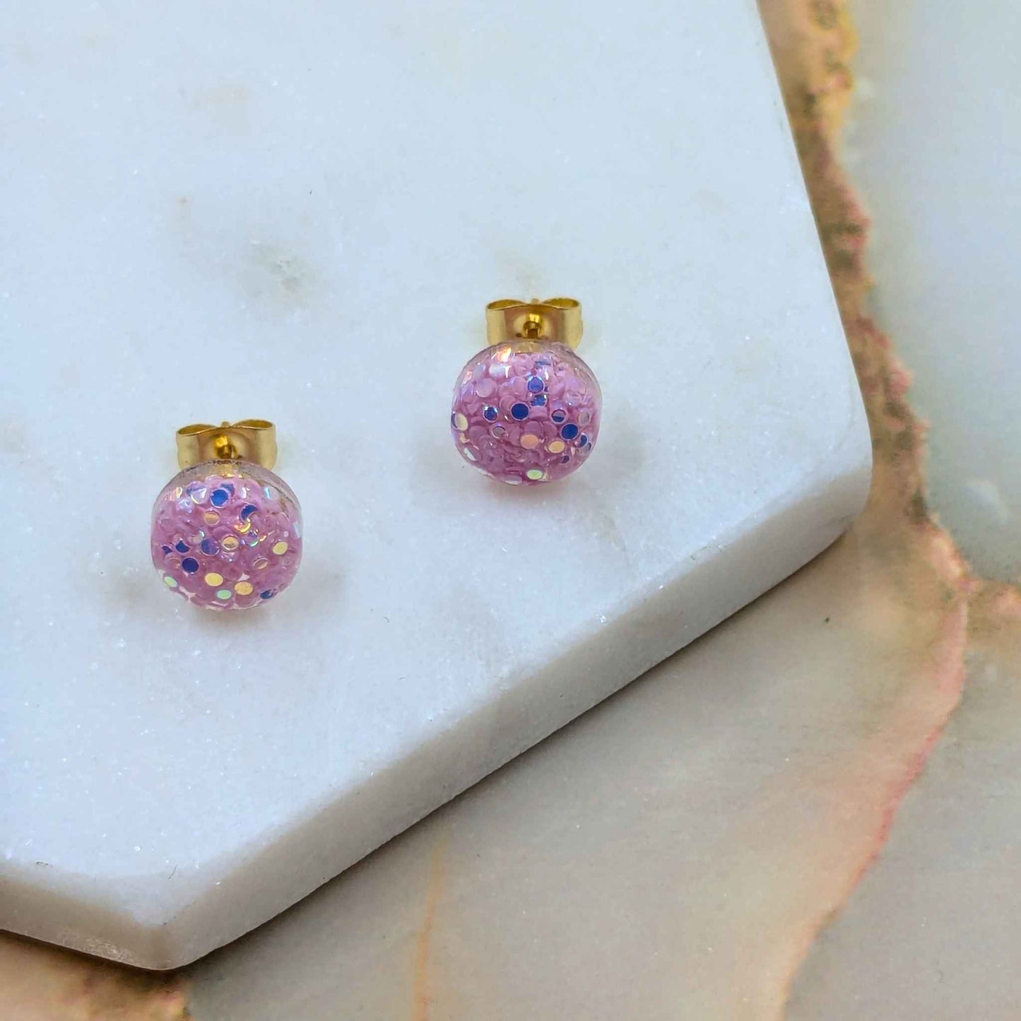 Small Resin Stud Earrings | Minimalist Handmade Jewellery by Created By Lau