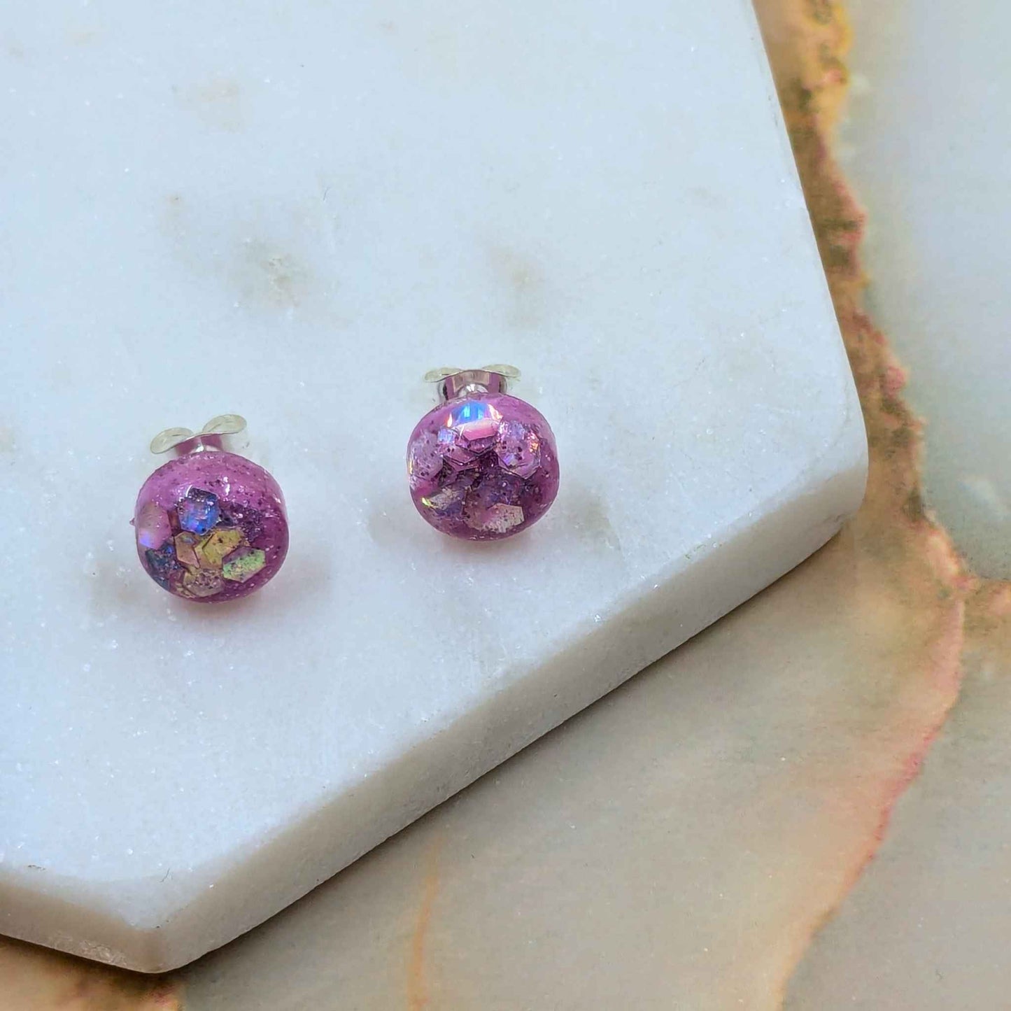 Small Resin Stud Earrings | Minimalist Handmade Jewellery by Created By Lau