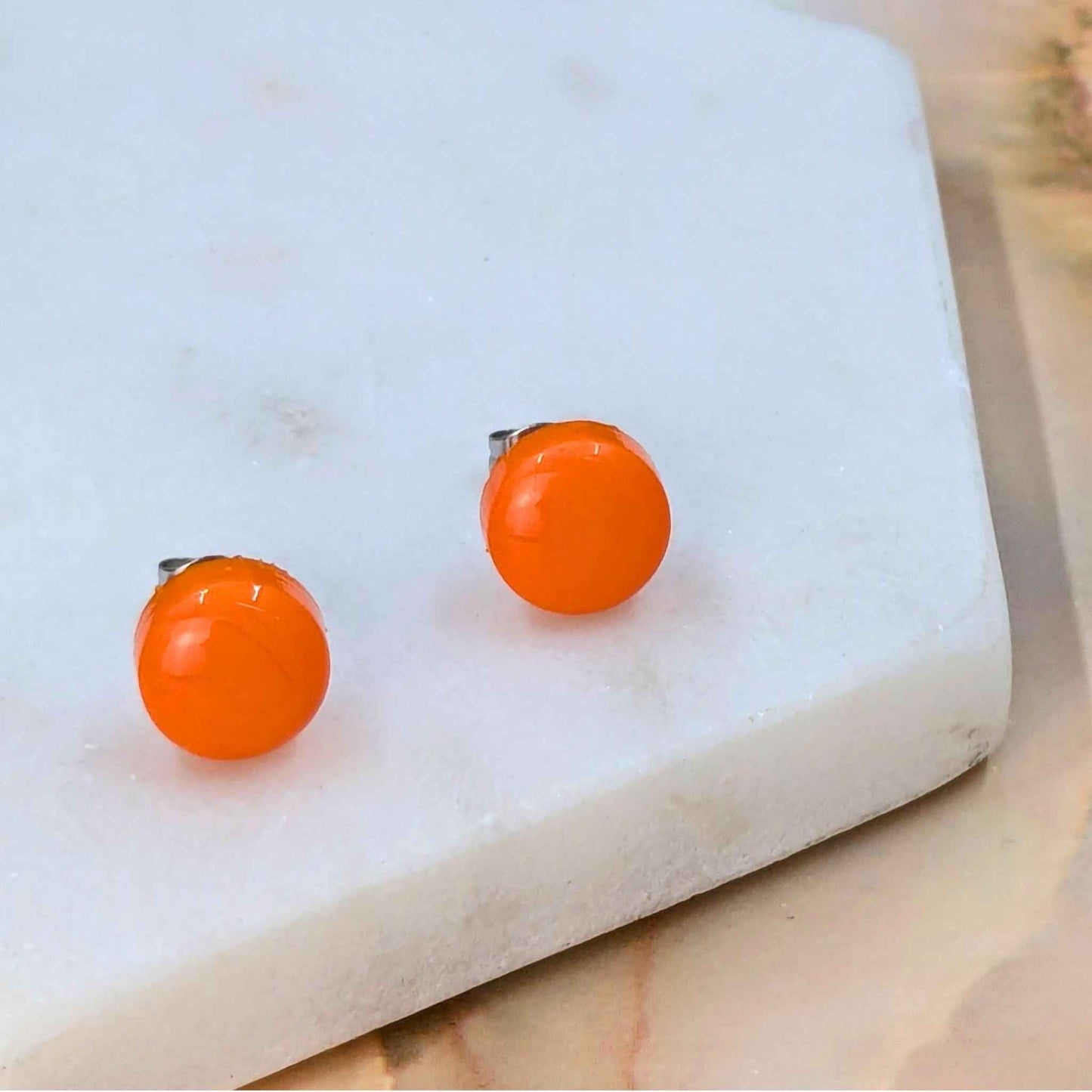 Small Resin Stud Earrings | Minimalist Handmade Jewellery by Created By Lau