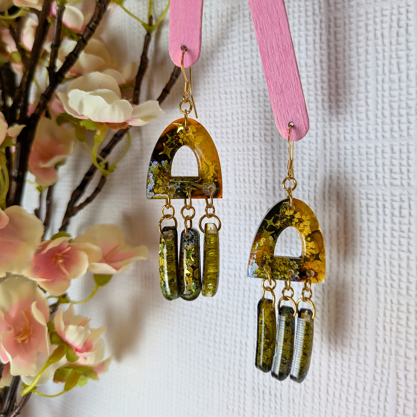 Jagger Celestial Sparkle Resin Dangle Earrings