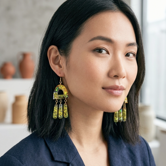 Jagger Celestial Sparkle Resin Dangle Earrings