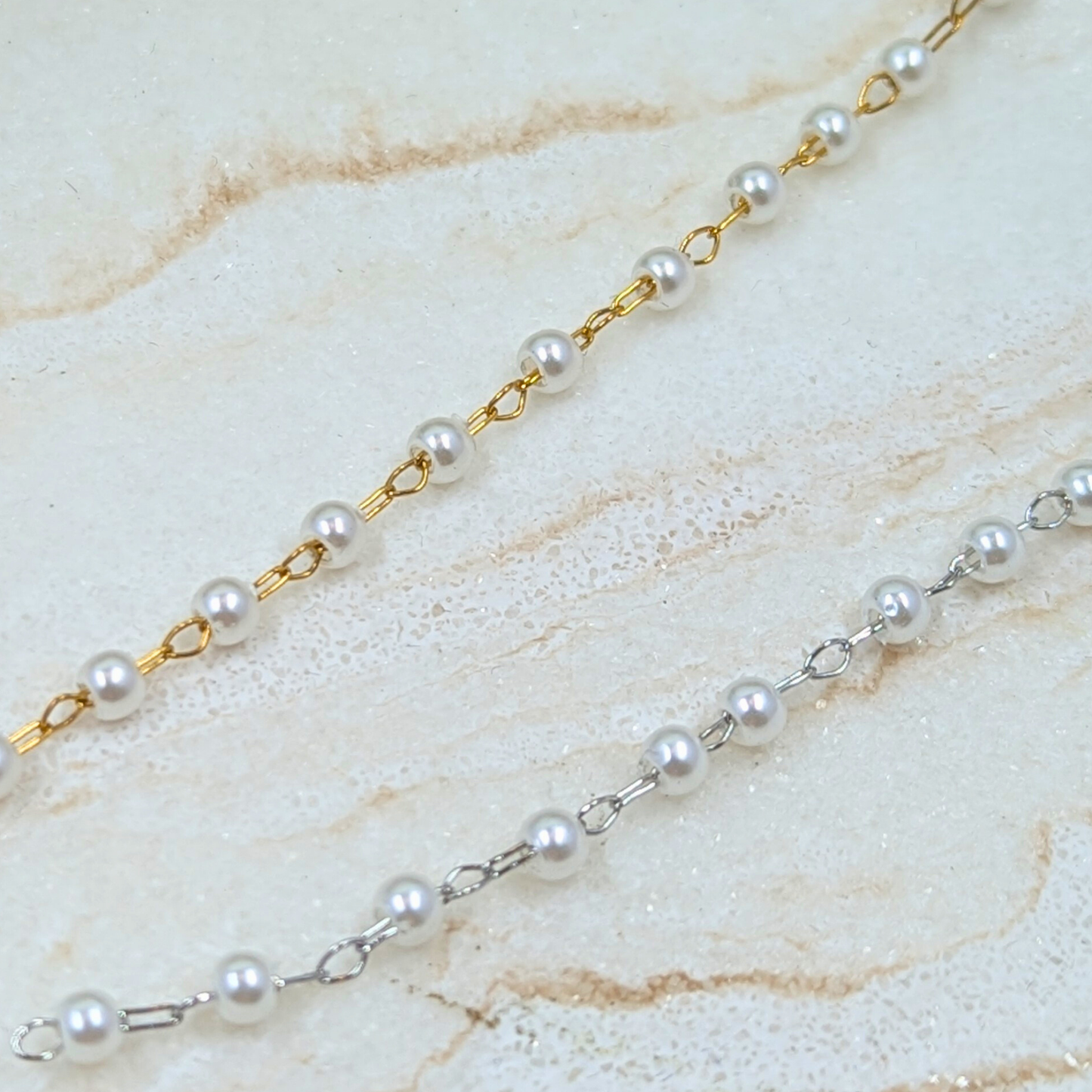 "Jakarta" Stainless Steel Pearl Bead Chain