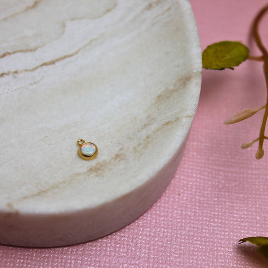 White Opal 4mm Pendant Charm