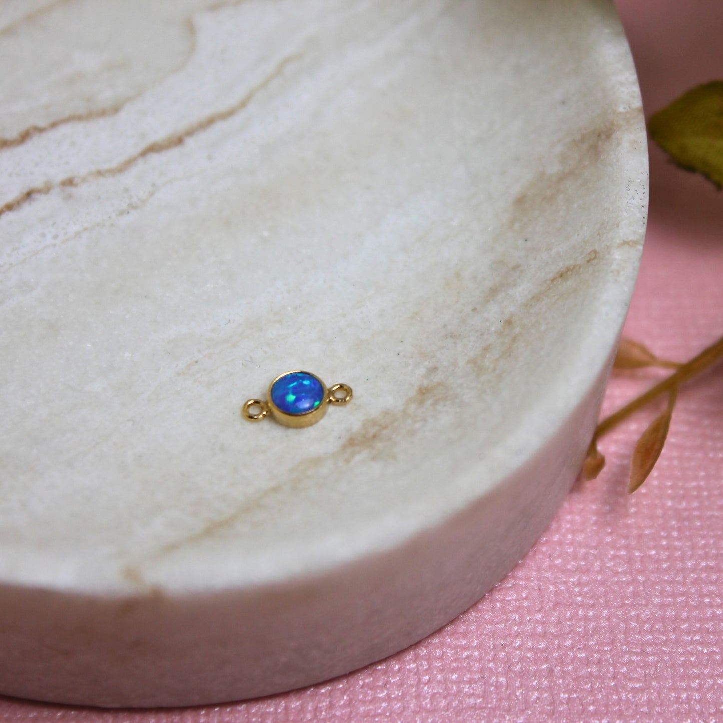 Blue Opal 4mm Charm connector