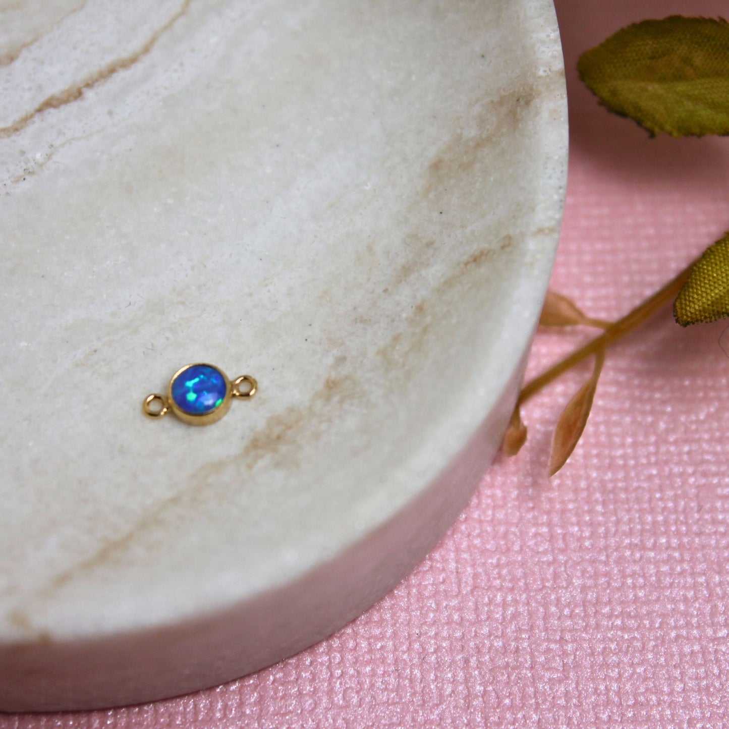Blue Opal 4mm Charm connector