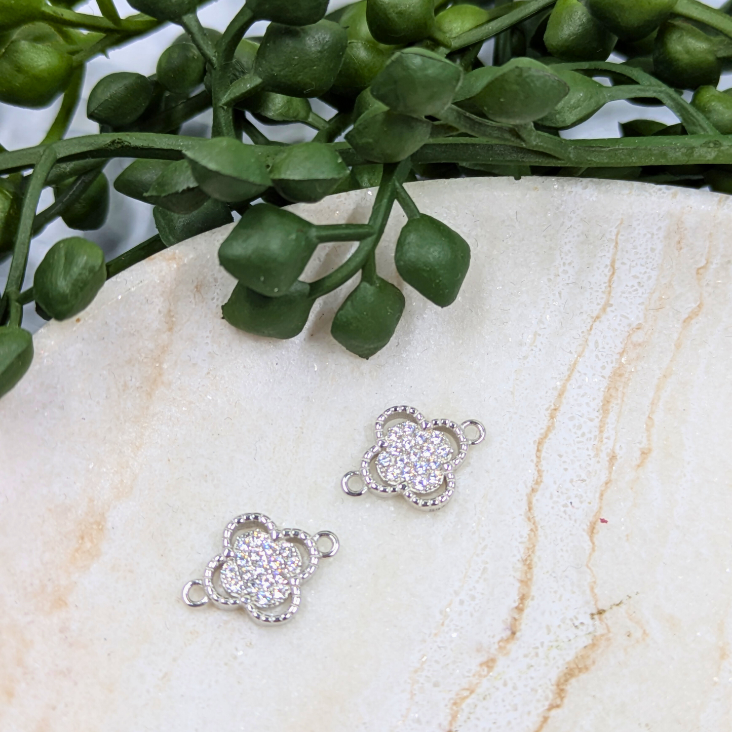 Sterling Silver Double Clover Connector