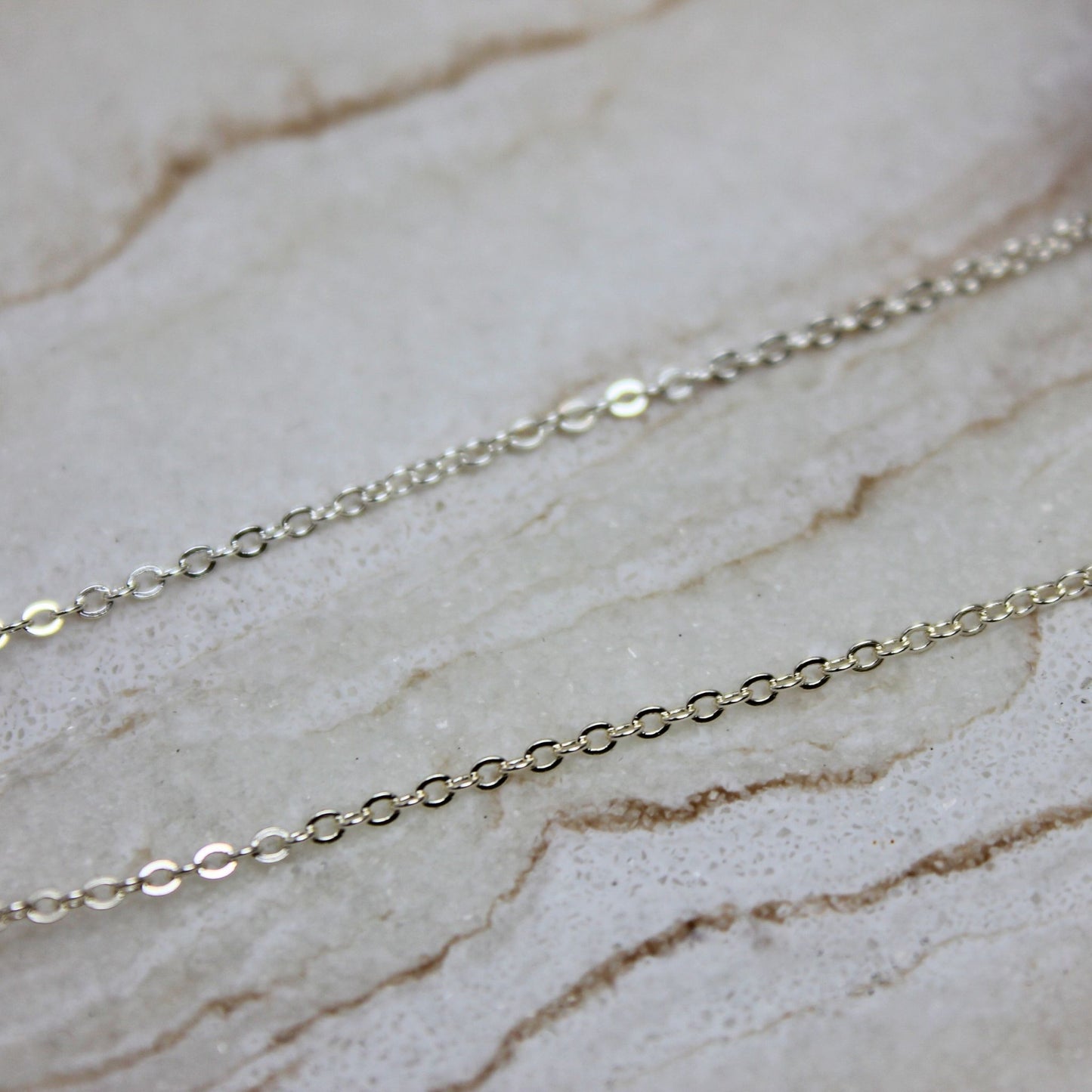 "Lisbon" Sterling Silver Flat Cable Chain