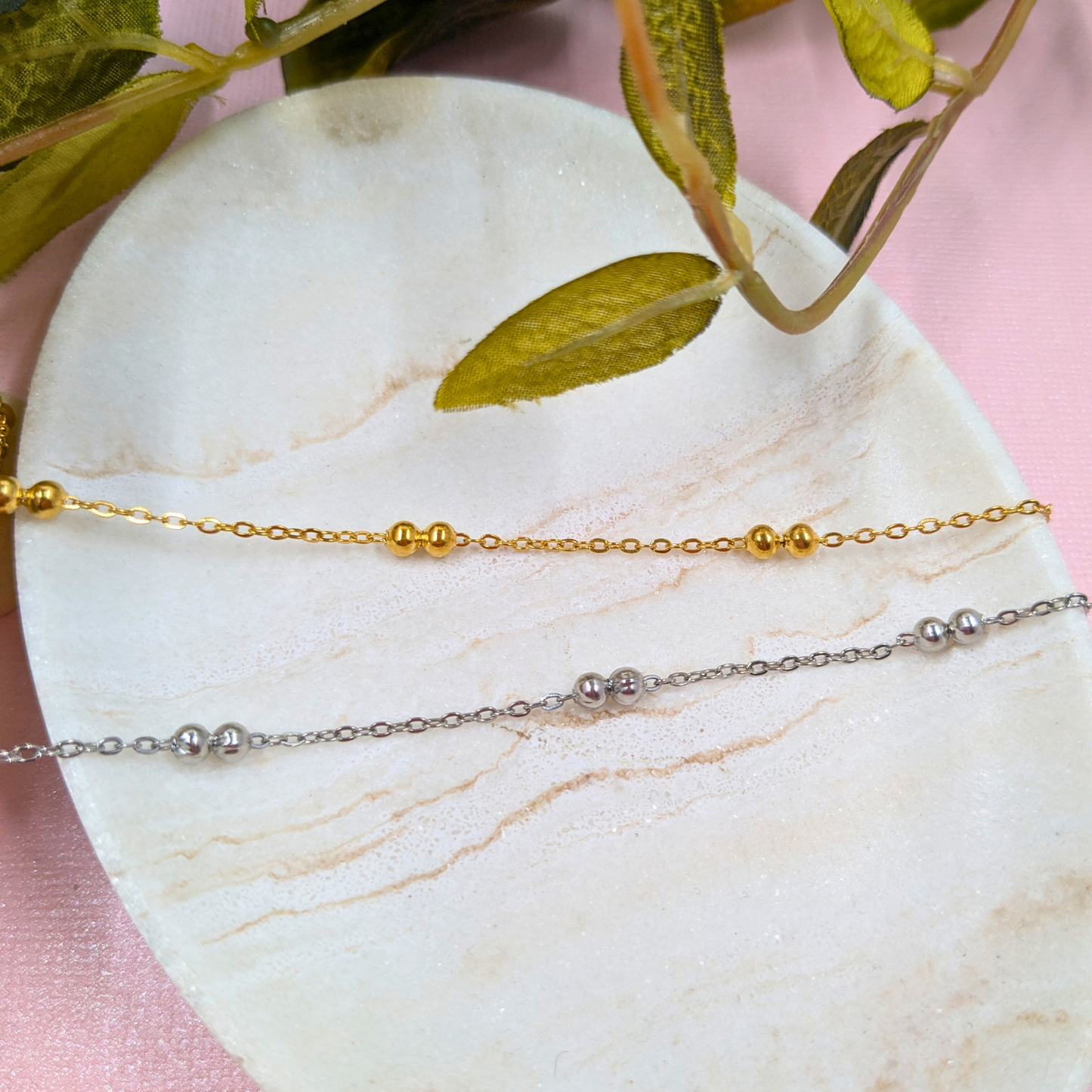"Cologne" Stainless Steel Beaded Chain