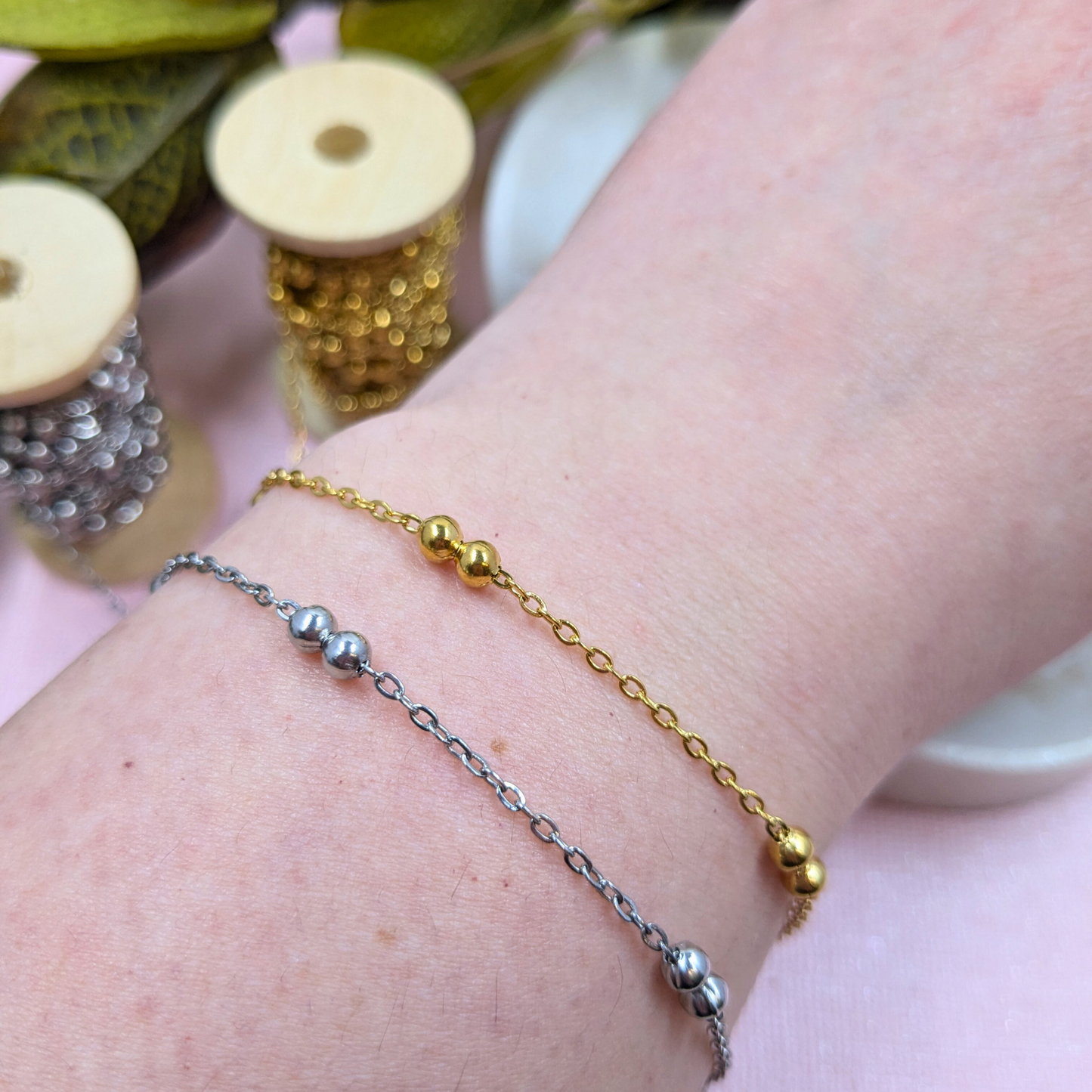 "Cologne" Stainless Steel Beaded Chain