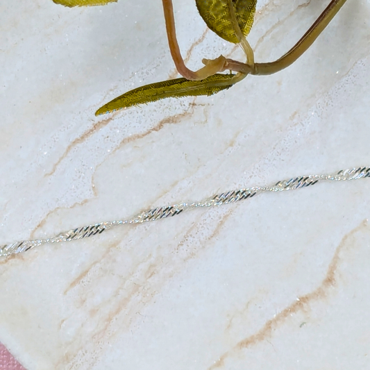"Pisa" Sterling Silver Twisted Curb Chain