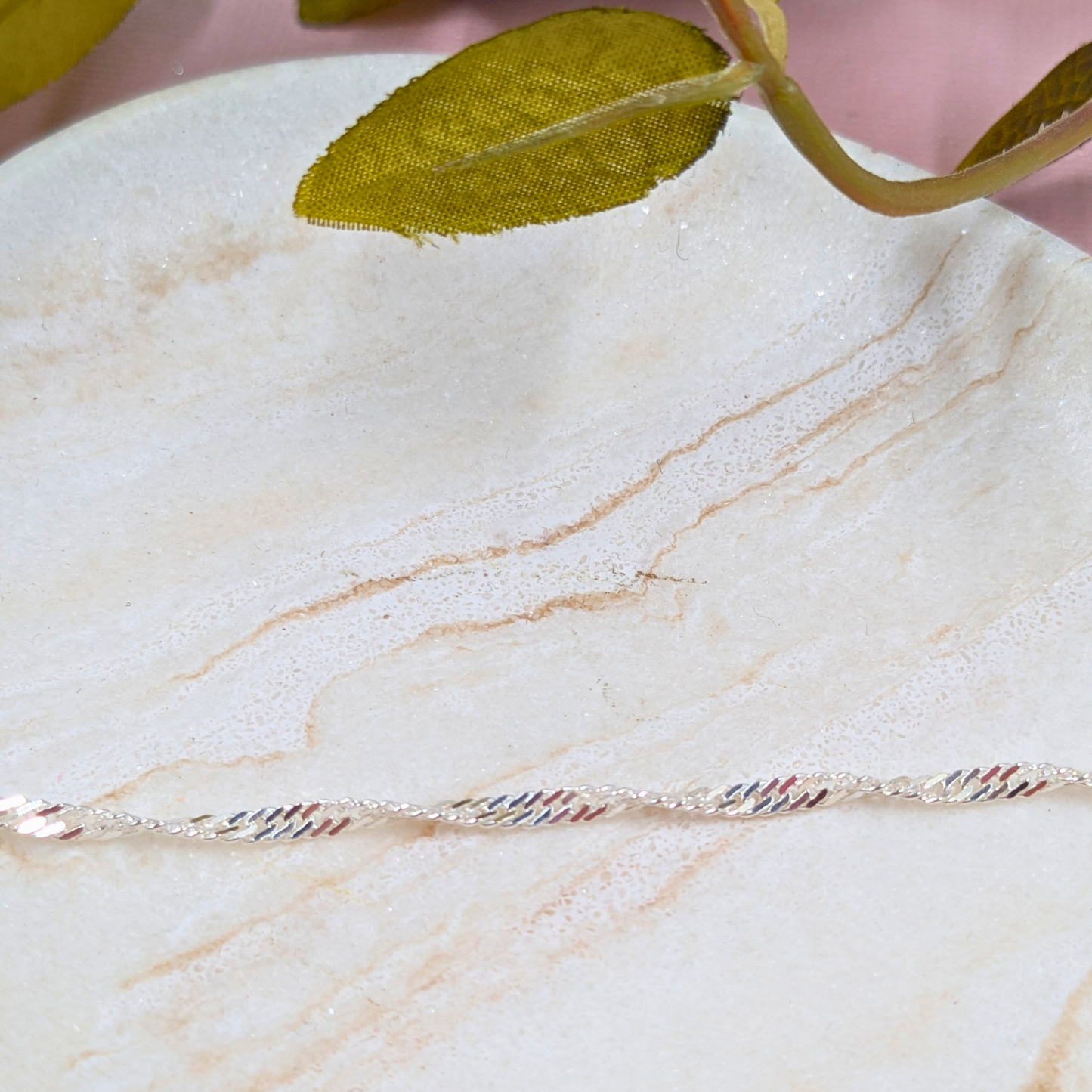 "Pisa" Sterling Silver Twisted Curb Chain