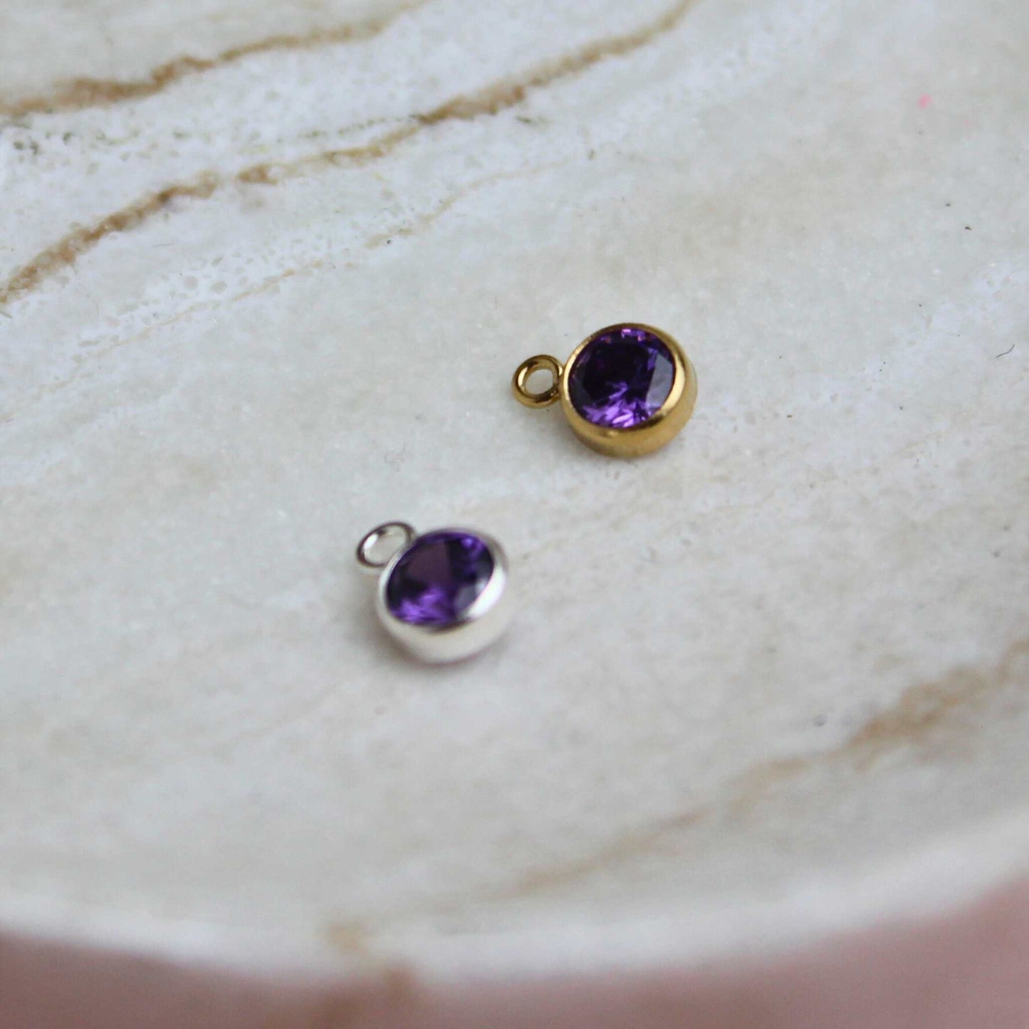 4mm CZ Birthstone Charm