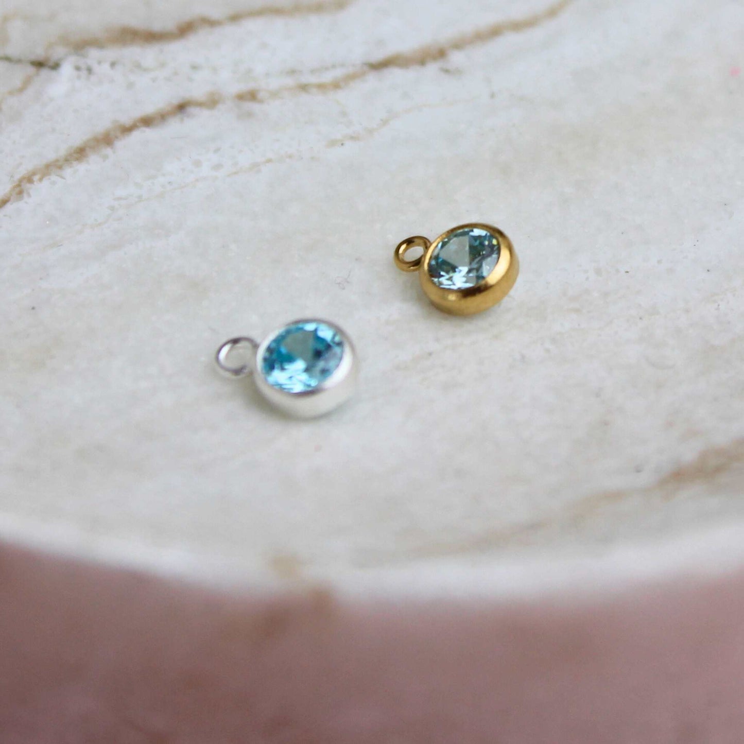 4mm CZ Birthstone Charm