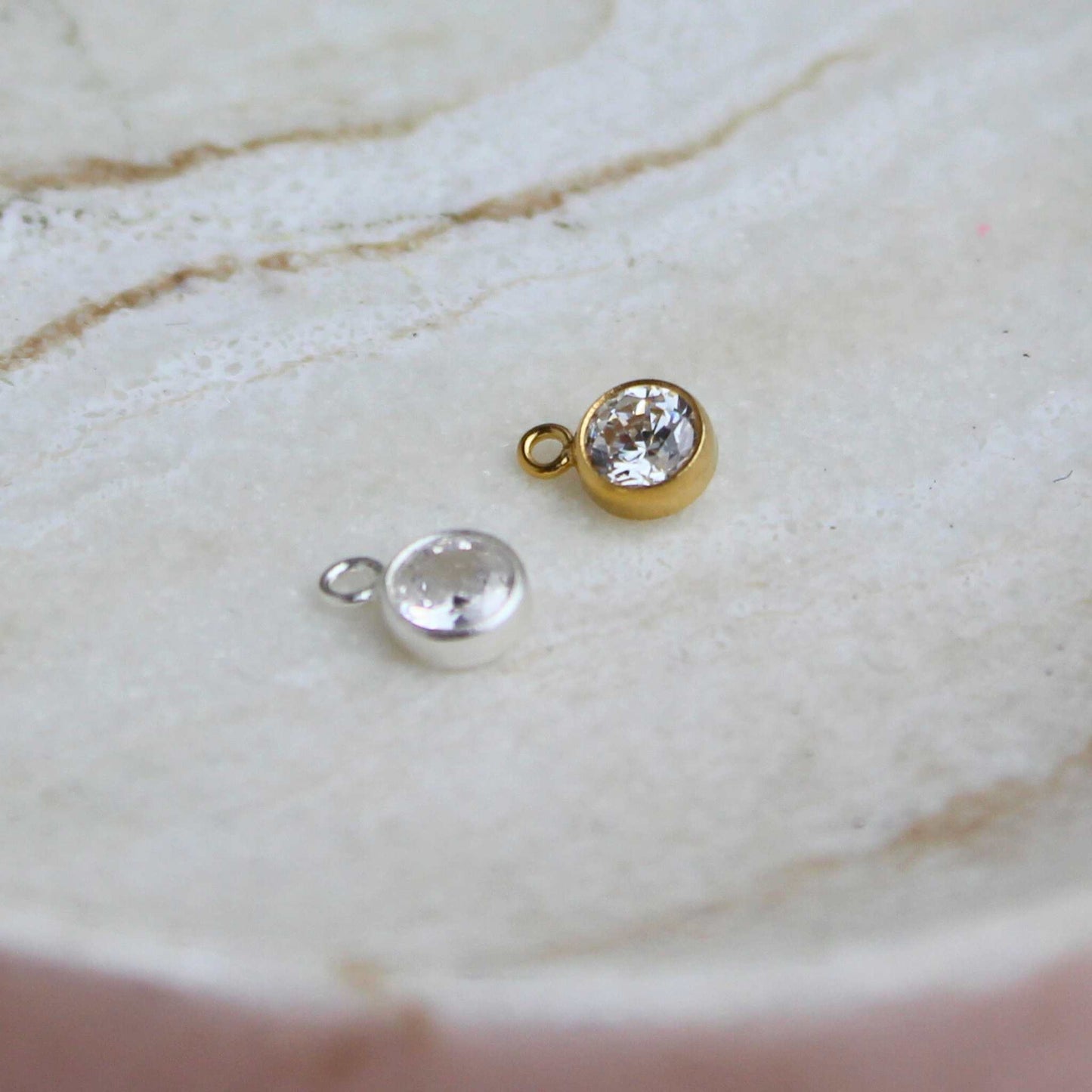 4mm CZ Birthstone Charm
