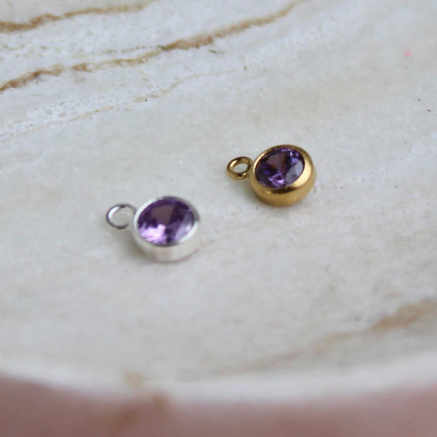 4mm CZ Birthstone Charm