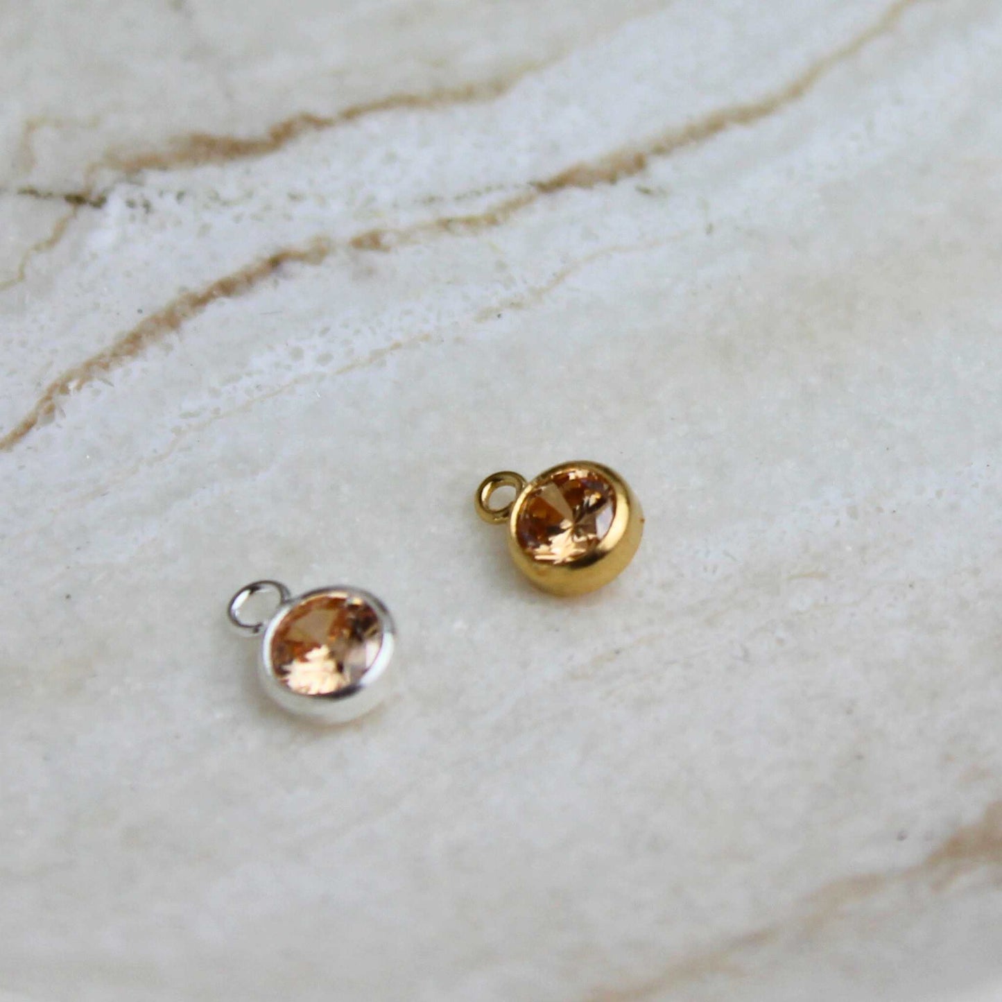 4mm CZ Birthstone Charm