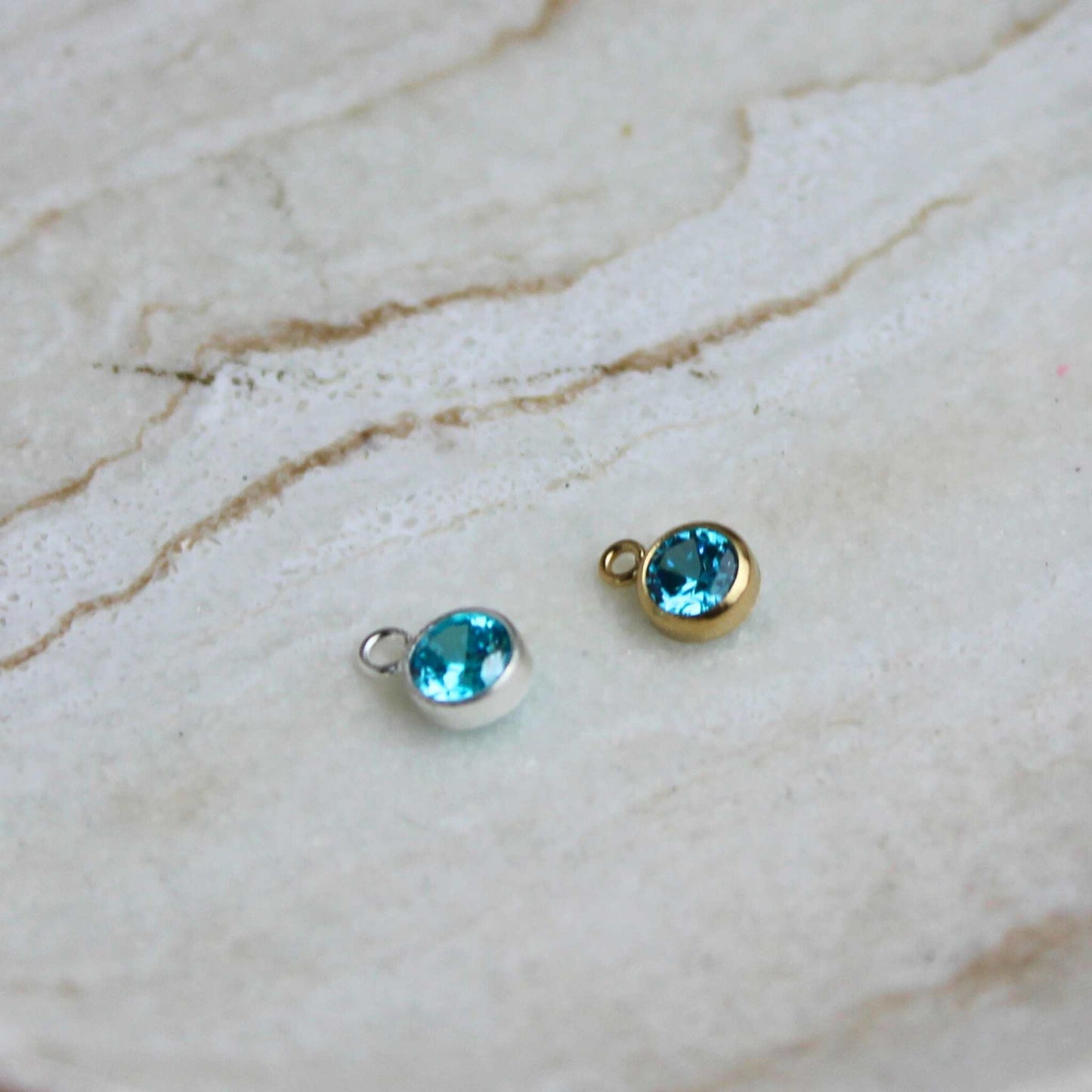 4mm CZ Birthstone Charm