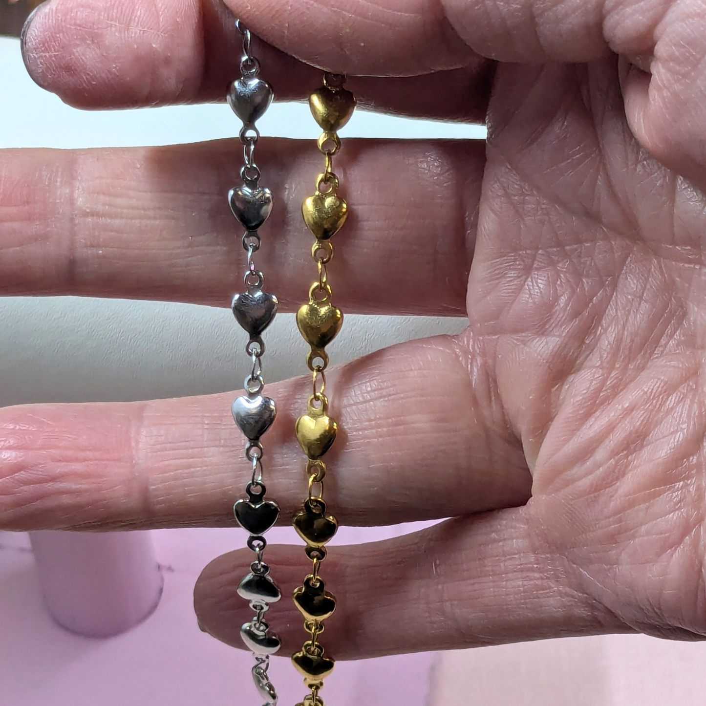 "Boston" Gold Heart Chain Bracelet - Ready-to-Wear Welded Bonds Style