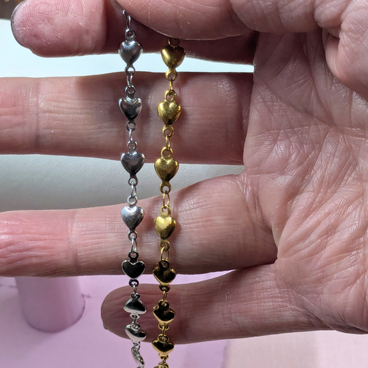"Boston" Gold Heart Chain Bracelet - Ready-to-Wear Welded Bonds Style