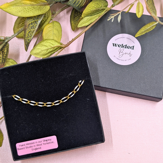 "Kingston" White Enamel Bracelet - Welded Bonds Ready-to-Wear