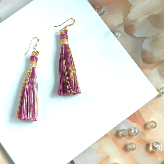 "Cora" 14k Gold-Filled Citrus Tassel Earrings