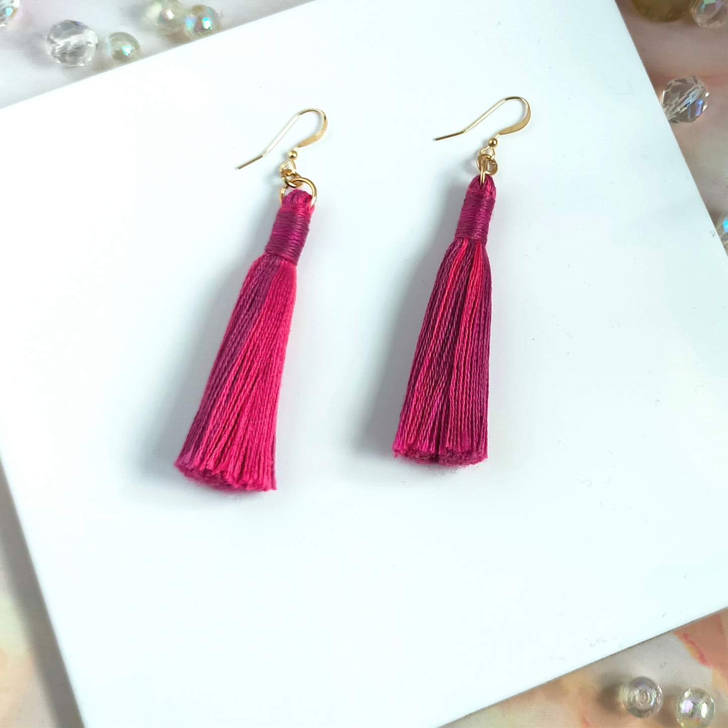 "Cora" 14k Gold-Filled Berries Tassel Earrings