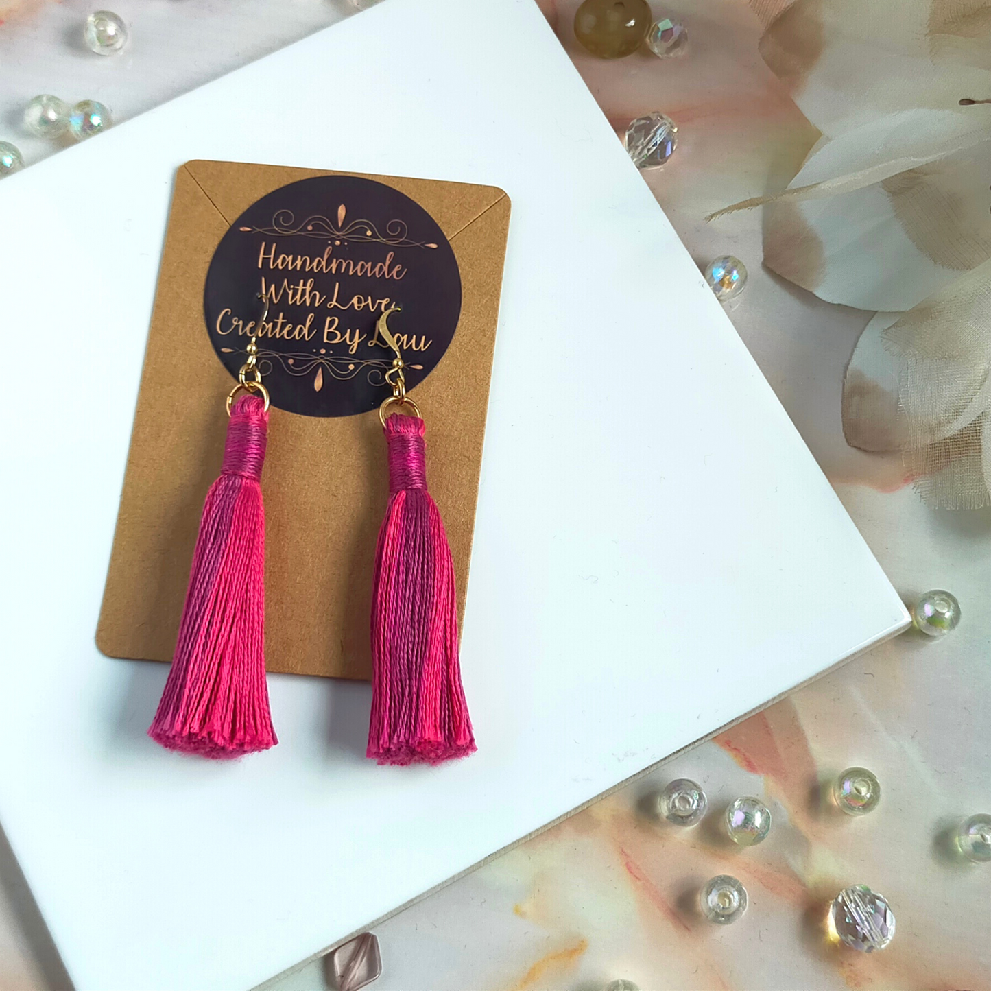 "Cora" 14k Gold-Filled Berries Tassel Earrings
