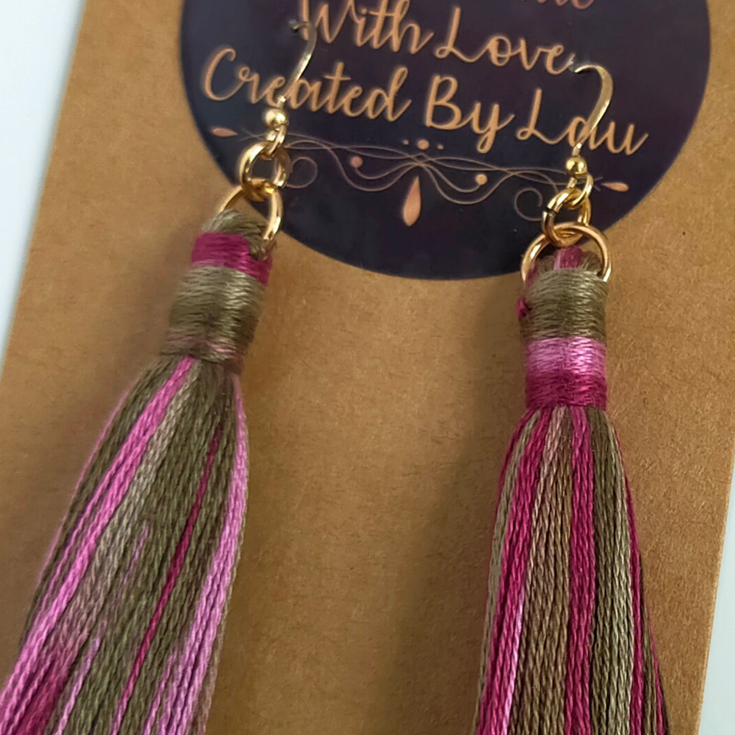 "Cora" 14k Gold-Filled Autumn Forest Tassel Earrings