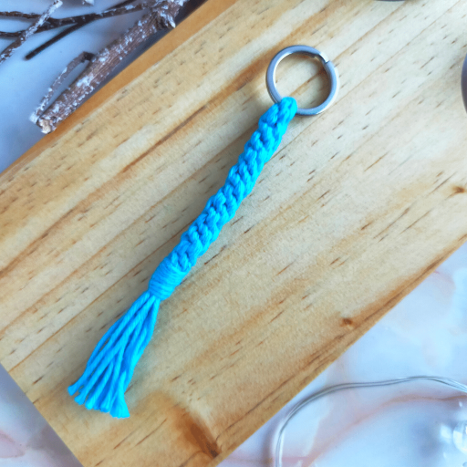 "Knox" Black Boho Macrame Tassel Keyring Bag Charm