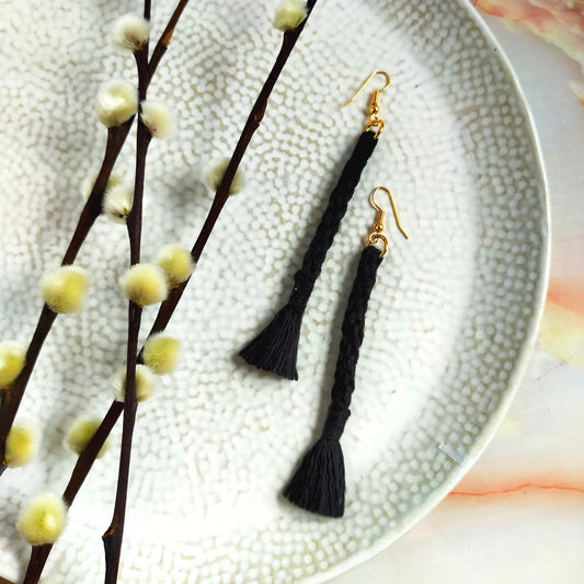 "Bree" Macramé Loop Tassel Earrings