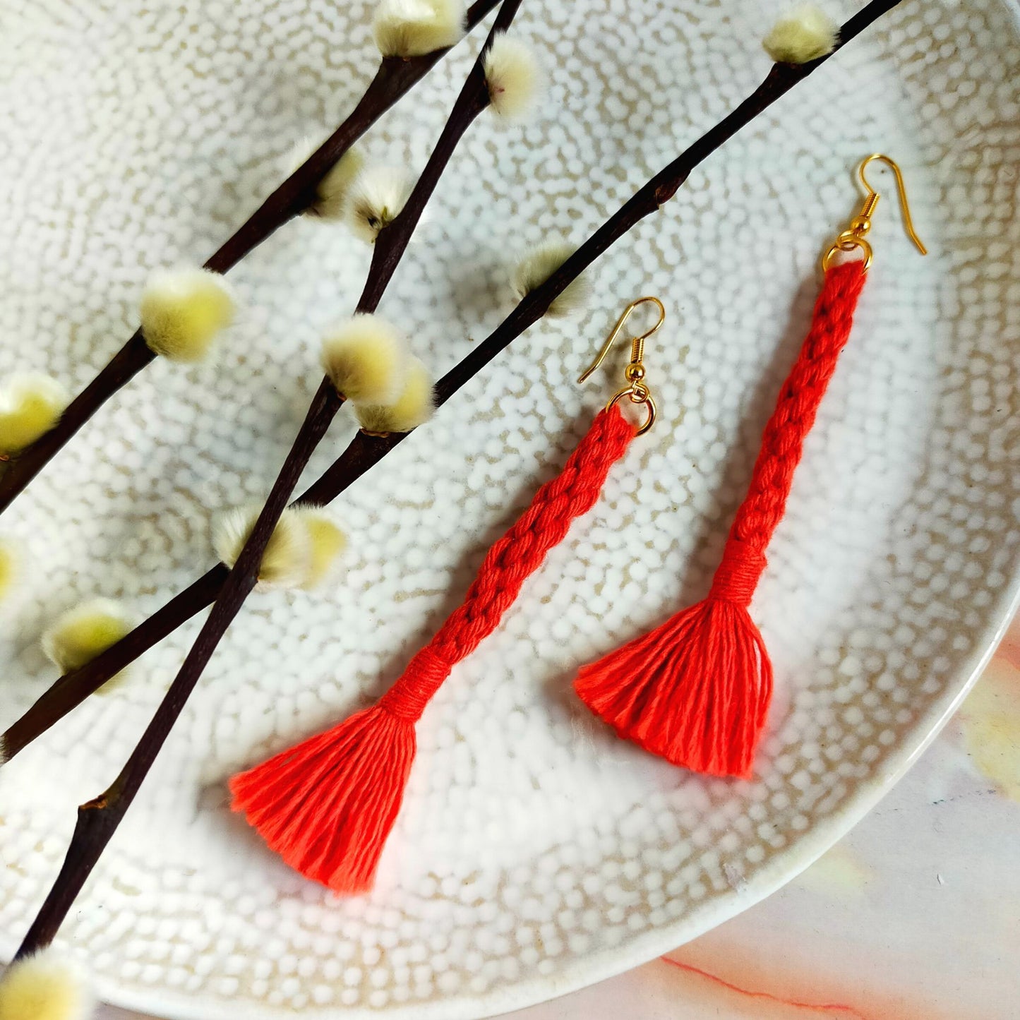 "Bree" Macramé Loop Tassel Earrings