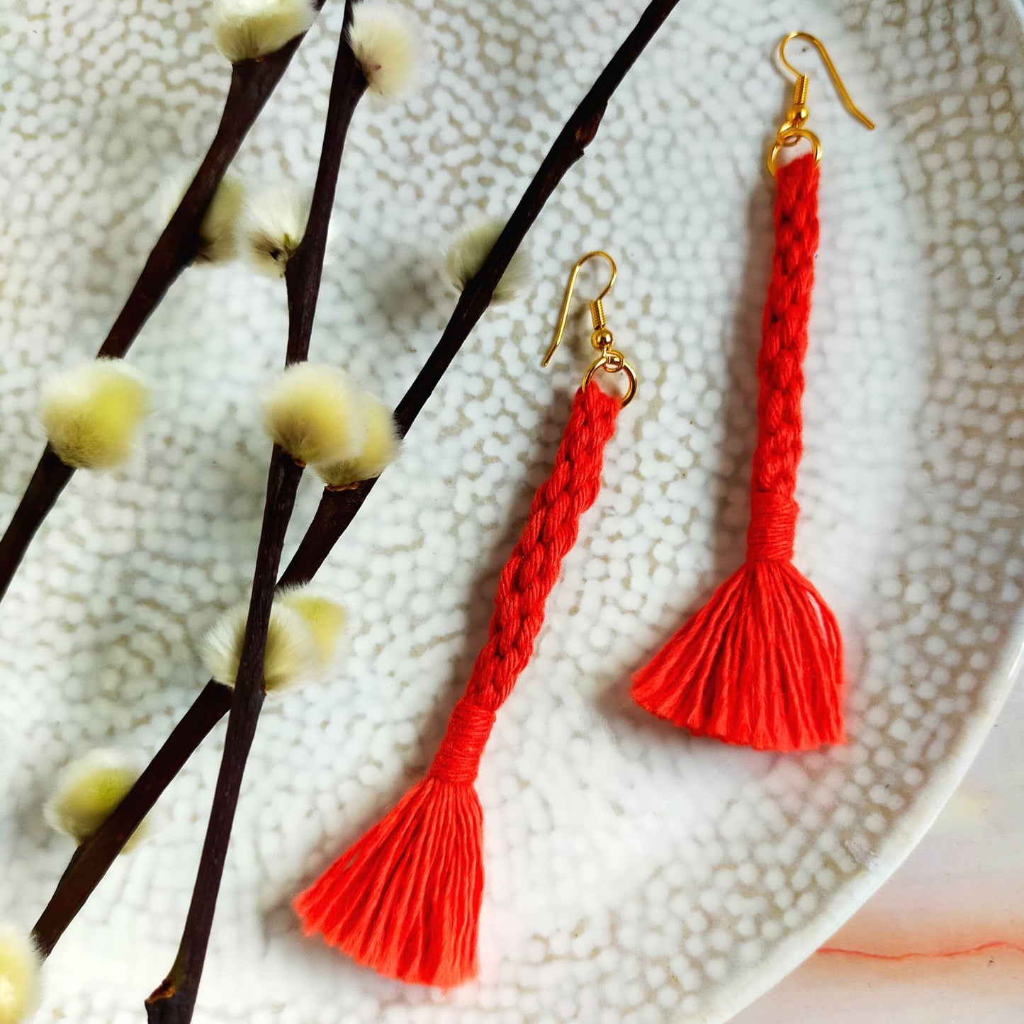 "Bree" Macramé Loop Tassel Earrings