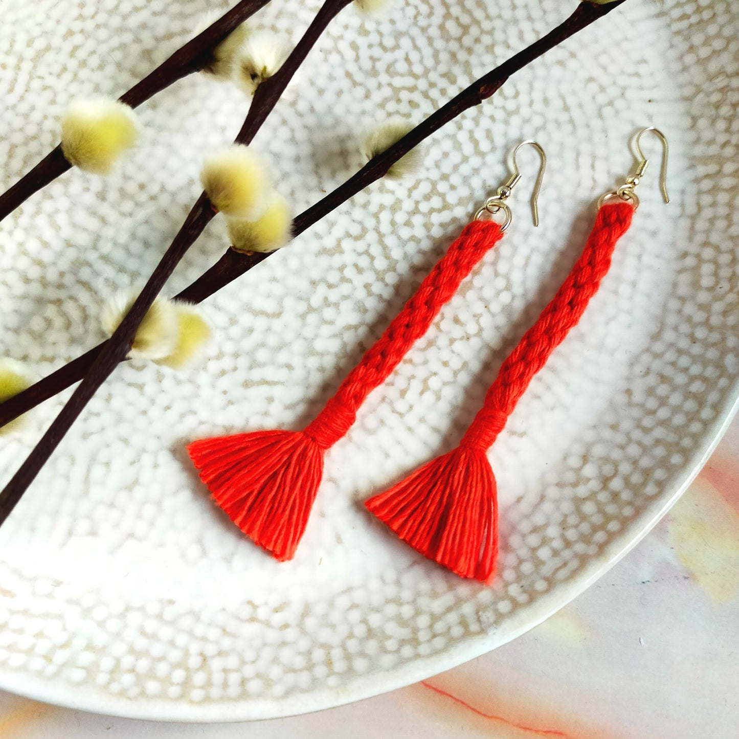 "Bree" Macramé Loop Tassel Earrings