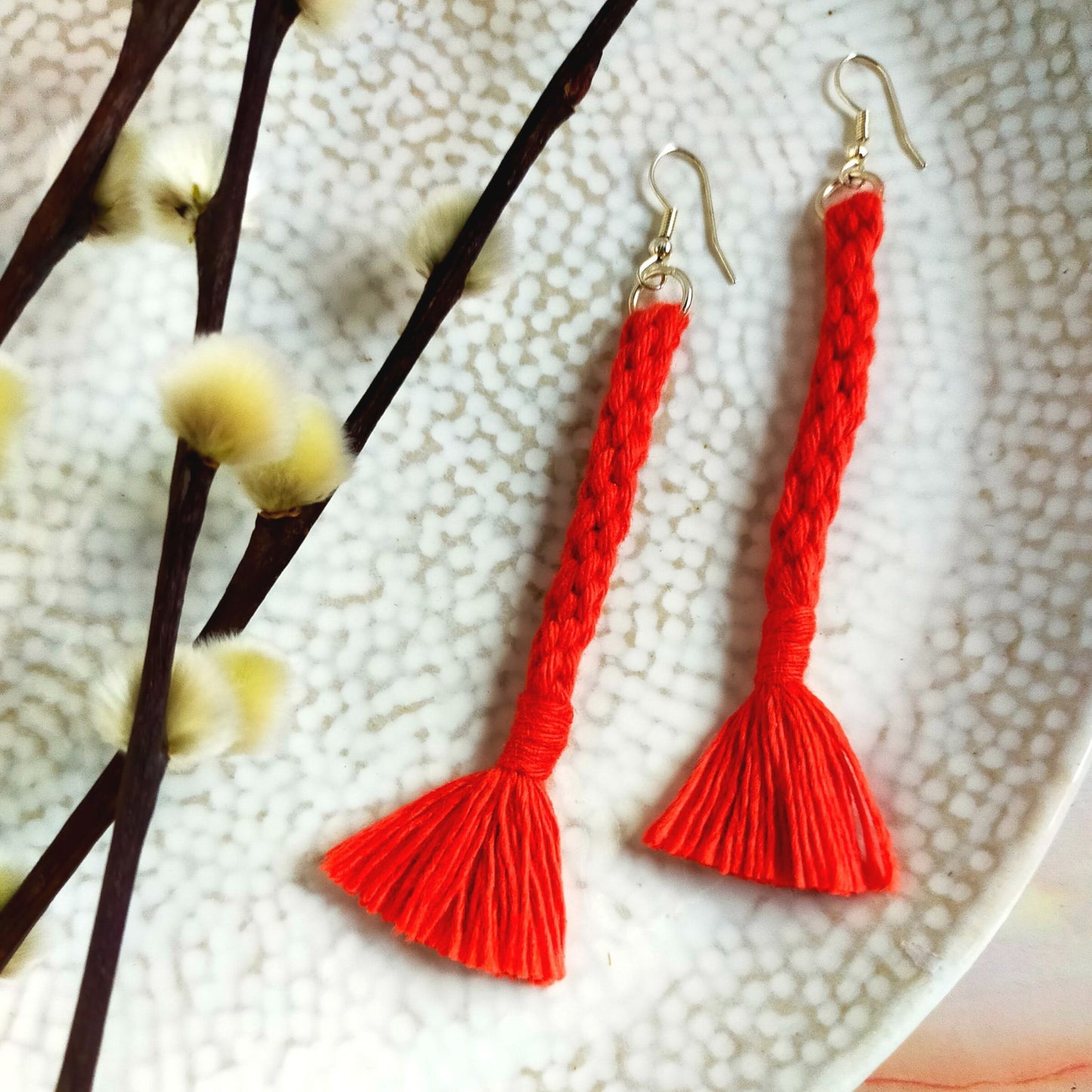 "Bree" Macramé Loop Tassel Earrings