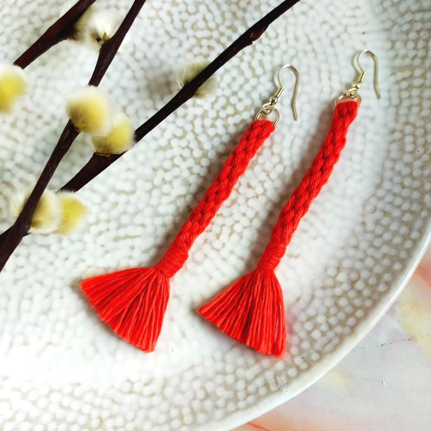 "Bree" Macramé Loop Tassel Earrings