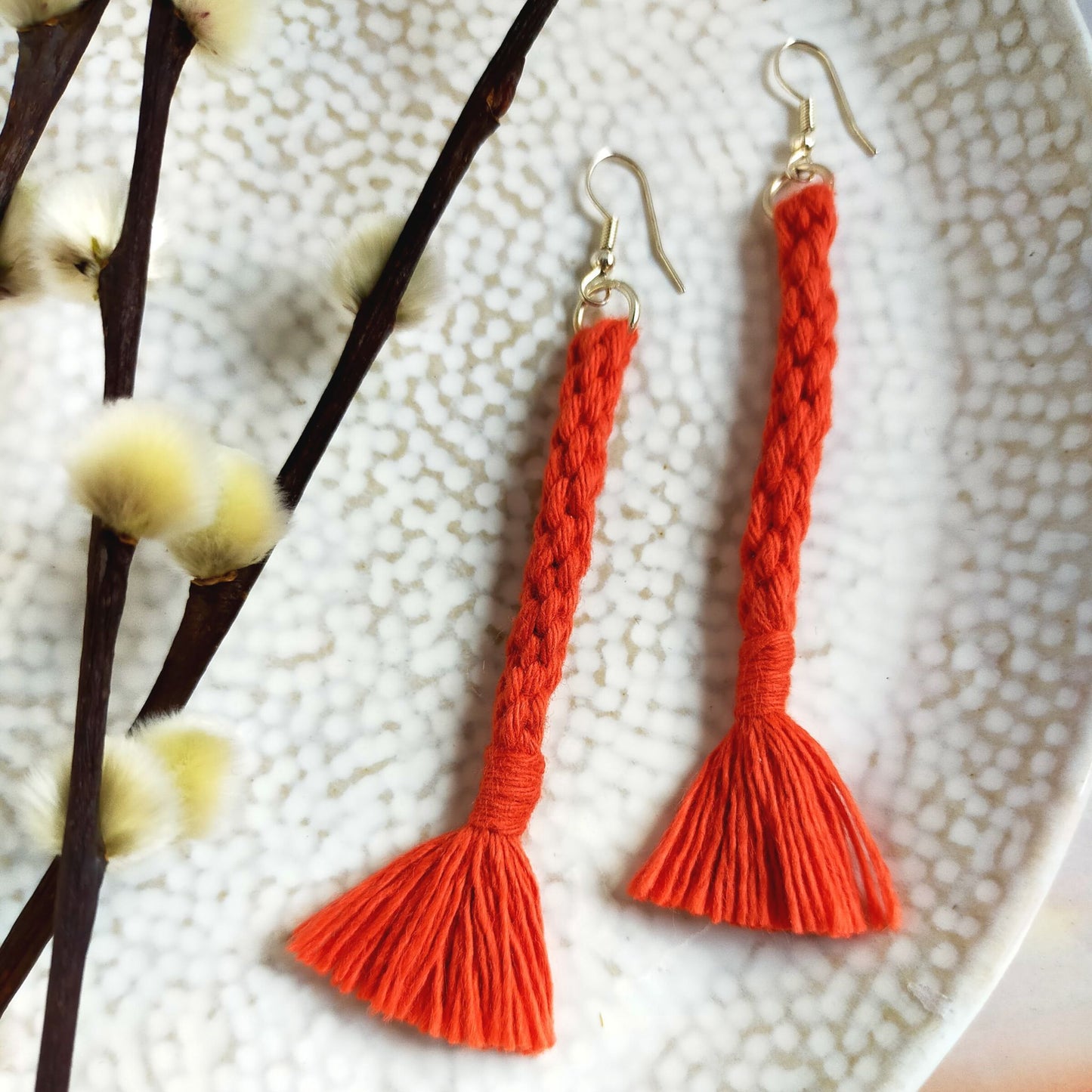 "Bree" Macramé Loop Tassel Earrings
